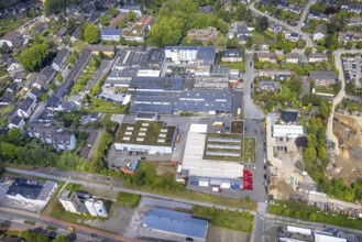 Aerial view, commercial area Nordring, Ziegelstraße, Leubeck, Heiligenhaus, Ruhr area, North