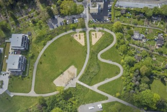 Aerial view, Thormälenpark, Leubeck, Heiligenhaus, Ruhr area, North Rhine-Westphalia, Germany, DE,
