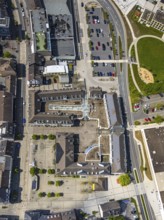 Aerial view, town hall, Leubeck, Heiligenhaus, Ruhr area, North Rhine-Westphalia, Germany,