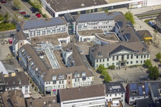 Aerial view, town hall, Leubeck, Heiligenhaus, Ruhr area, North Rhine-Westphalia, Germany,