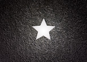 Stars on sidewalk as memorial for Nazi victims, Tilbeck Abbey, Tilbeck foundation, Havixbeck,
