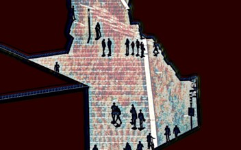 Abstract pedestrian zone, Germany, Europe, digitally altered