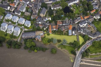 Aerial photo, Ruhr flood, flooding, Kettwig, Essen, Ruhr area, North Rhine-Westphalia, Germany, DE,