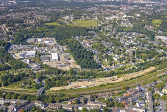 Aerial view, industrial area Bonifaciusstraße and brownfield site Joachimstraße at Essen-Kray Nord