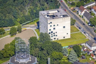 Aerial view, Folkwang University of the Arts - SANAA building on the grounds of the Zeche