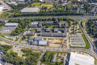 Aerial view, Technology Park Essen TPE at the motorway A40, TÜV Informationstechnik GmbH group of