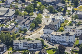 Aerial view, construction site at Kopernikusstraße, Finnentrop, Sauerland, North Rhine-Westphalia,