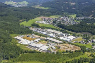 Aerial view, industrial estate Industriestraße and Frielentrop III Kalkofenstraße, 2Frielentrop,