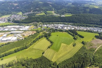 Aerial view, industrial estate Industriestraße and Frielentrop III Kalkofenstraße, 2Frielentrop,