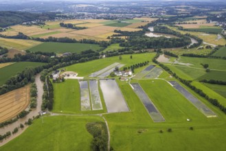 Aerial photo, Ruhr flood, Warmen, Fröndenberg/Ruhr, Ruhr area, North Rhine-Westphalia, Germany, DE,