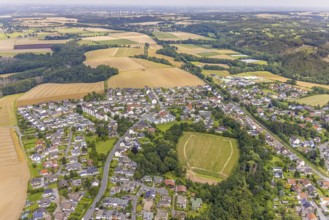 Aerial view, open space and view of Ardey with municip. Kindergarten Villa Kunterbunt in the