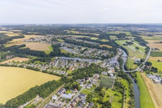 Aerial view, Schürenfeld planned industrial area at the federal road B233 Unnaer Straße in the