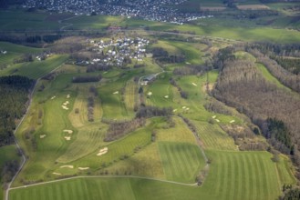 Golf course Golfclub Siegen-Olpe, Ottfingen, Wenden, Sauerland, North Rhine-Westphalia, Germany,