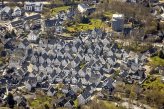 Historic town centre Alter Flecken, collection of half-timbered houses, Freudenberg, Sauerland,