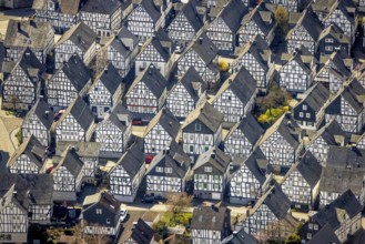 Historic town centre Alter Flecken, collection of half-timbered houses, Freudenberg, Sauerland,