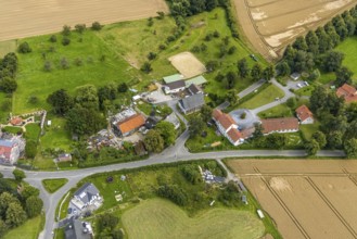 Aerial view, construction site for fire station building Stentroper Weg, Palzstraße and corner