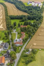 Aerial view, construction site for fire station building Stentroper Weg, Palzstraße and corner