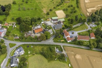 Aerial view, construction site for fire station building Stentroper Weg, Palzstraße and corner