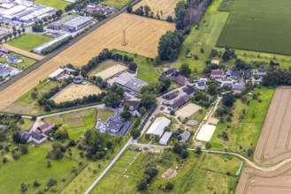 Aerial view, equestrian centre Neimen in the district Neimen in Fröndenberg/Ruhr, Ruhr area, North