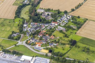 Aerial view, aerial view district Frohnhausen in Fröndenberg/Ruhr, Ruhr area, North