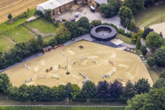 Aerial view, equestrian centre Neimen in the district Neimen in Fröndenberg/Ruhr, Ruhr area, North