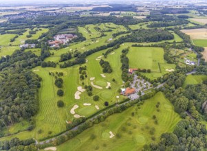 Aerial view, golf course and golf club Unna-Fröndenberg, Fröndenberg/Ruhr, Ruhr area, North