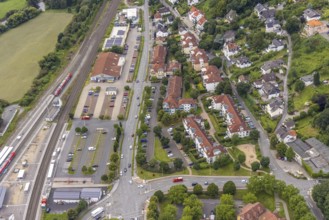 Aerial view, planned reconstruction Harthaer Straße, Wilhelm-Feuerhake-Straße intersection Mendener