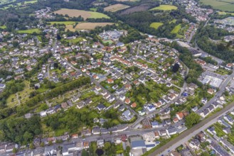 Aerial view, site view, Alter cemetery und Gesamtschule Fröndenberg, Fröndenberg/Ruhr, Ruhr area,