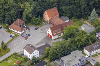 Aerial view, planned new construction of the Fröndenberg town centre rescue station on Alleestraße