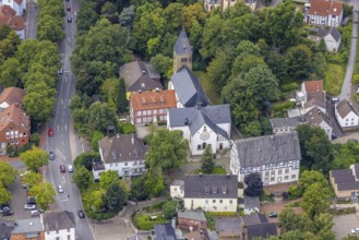Aerial view, Protestant collegiate church in Fröndenberg, Fröndenberg/Ruhr, Ruhr area, North