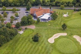 Aerial view, golf course and golf club Unna-Fröndenberg, Fröndenberg/Ruhr, Ruhr area, North