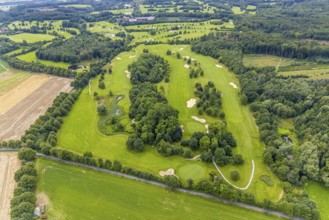 Aerial view, golf course and golf club Unna-Fröndenberg, Fröndenberg/Ruhr, Ruhr area, North