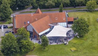 Aerial view, golf course and golf club Unna-Fröndenberg, Fröndenberg/Ruhr, Ruhr area, North