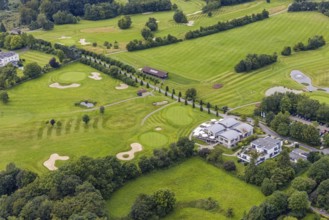 Aerial view, Golf Hotel and Golf Club Gut Neuenhof in Fröndenberg/Ruhr, Ruhr area, North