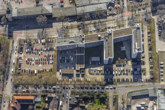 Aerial view, police station south, Gelsenkirchen-Bulmke-Hüllen, Gelsenkirchen, Ruhr area, North