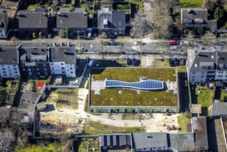 Aerial view, Städt. Kindergarten Irmgardstraße, Gelsenkirchen-Bulmke-Hüllen, Gelsenkirchen, Ruhr