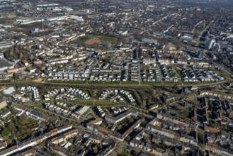 Aerial view, residential area Robert-Geritzmann-Höfe, Belia Seniorenresidenz Schalke, Rheinische