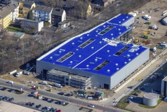Aerial view, construction site industrial estate and service location Europastraße, former blast