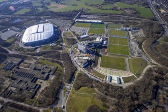 Aerial view, Schalke Veltins-Arena, Courtyard by Marriott Gelsenkirchen, hotel complex at Berger