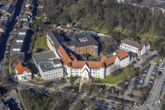 Aerial view, Sankt Marien-Hospital, Buer, Gelsenkirchen, Ruhr area, North Rhine-Westphalia,