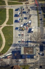 Aerial view, bus station Gelsenkirchen-Buer, Buer, Gelsenkirchen, Ruhr area, North