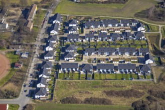 Aerial view, housing estate on Albert-Schweitzer-Straße, Beckhausen, Gelsenkirchen, Ruhr area,