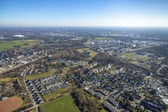 Aerial view, housing estate on Albert-Schweitzer-Straße, BP Ruhr Öl Gelsenkirchen, Beckhausen,