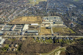 Aerial view, industrial area Bergmannsglückstraße, area of the former colliery Bergmannsglück, RHZ