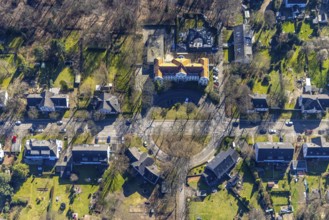Aerial view, Bildungszentrum des Handels Gelsenkirchen e.V., Buer, Gelsenkirchen, Ruhr area, North