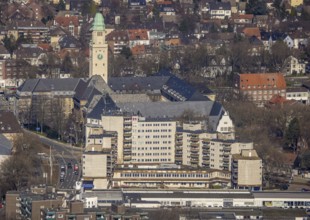 Aerial view, town hall Buer, Buer, Gelsenkirchen, Ruhr area, North Rhine-Westphalia, Germany,
