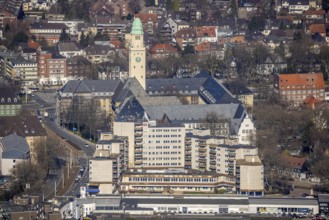 Aerial view, town hall Buer, Buer, Gelsenkirchen, Ruhr area, North Rhine-Westphalia, Germany,