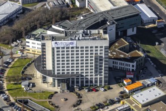 Aerial view, Courtyard by Marriott Gelsenkirchen, hotel complex at the Schalke Veltins-Arena,
