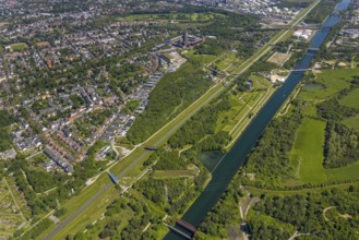 Aerial view, industrial park Nordstern, Nordsternpark, Heßler, Gelsenkirchen, Ruhr area, North