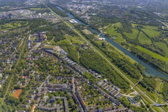 Aerial view, industrial park Nordstern, Nordsternpark, Heßler, Gelsenkirchen, Ruhr area, North